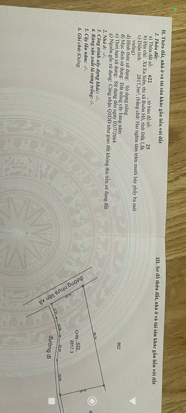 Đất mặt tiền đường Esien, Buôn Hồ 2640m² giá 1.15 tỷ - Cơ hội đầu tư tuyệt vời!