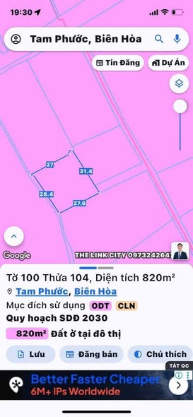 Đất thổ cư Tam Phước 820m² giá 3 tỷ - Cơ hội đầu tư hấp dẫn!