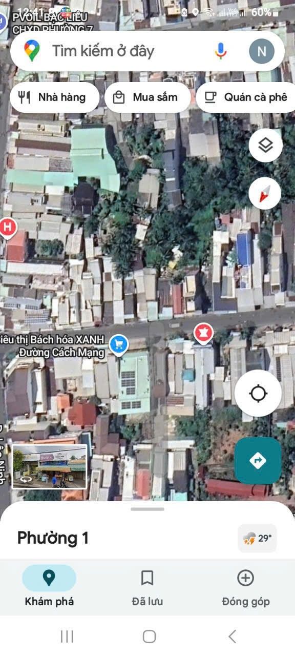 Bán đất đường Cách Mạng, phường 1, Bạc Liêu 192m², giá 4.22 tỷ - Vị trí đắc địa cho kinh doanh!