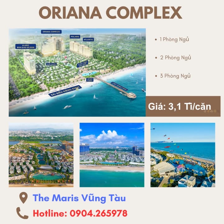 Căn hộ The Maris Vũng Tàu 45m² giá 3.2 tỷ - Khách sạn 6 sao đầu tiên bên biển!