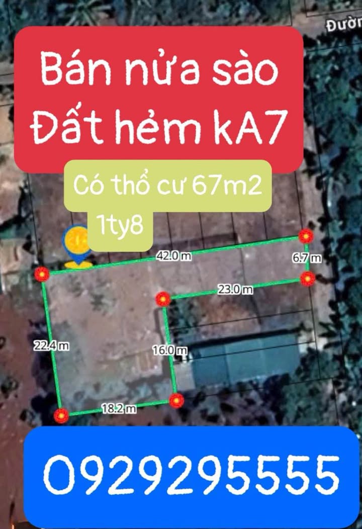 Đất thổ cư 335m² Hẻm KA7, Tân An, Buôn Ma Thuột giá 1.8 tỷ - Cơ hội đầu tư tuyệt vời!