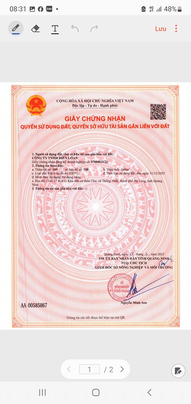 Đất nền dự án Diễm Loan 100m² giá 2.6 tỷ - Cơ hội đầu tư tuyệt vời!