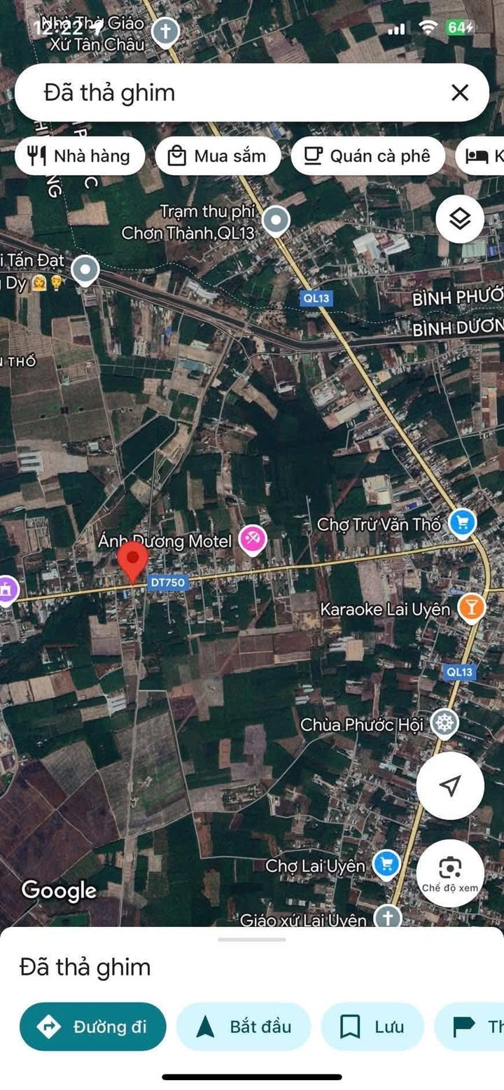 Đất nền lô góc 2 mặt tiền ĐT-750, xã Trừ Văn Thố 688m² giá 5 tỷ - Cơ hội đầu tư tuyệt vời!