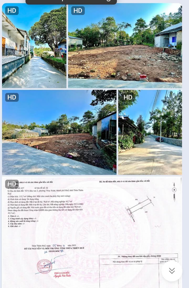 Đất nền kiệt ô tô Thanh Hải, Thủy Xuân 113.7m² giá 1.78 tỷ - Sổ hồng chính chủ