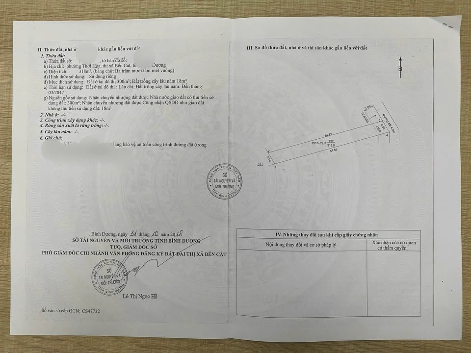Đất Thổ Cư 318m² Thới Hòa, Bến Cát Giá 2.5 Tỷ - Đầu Tư Tiềm Năng