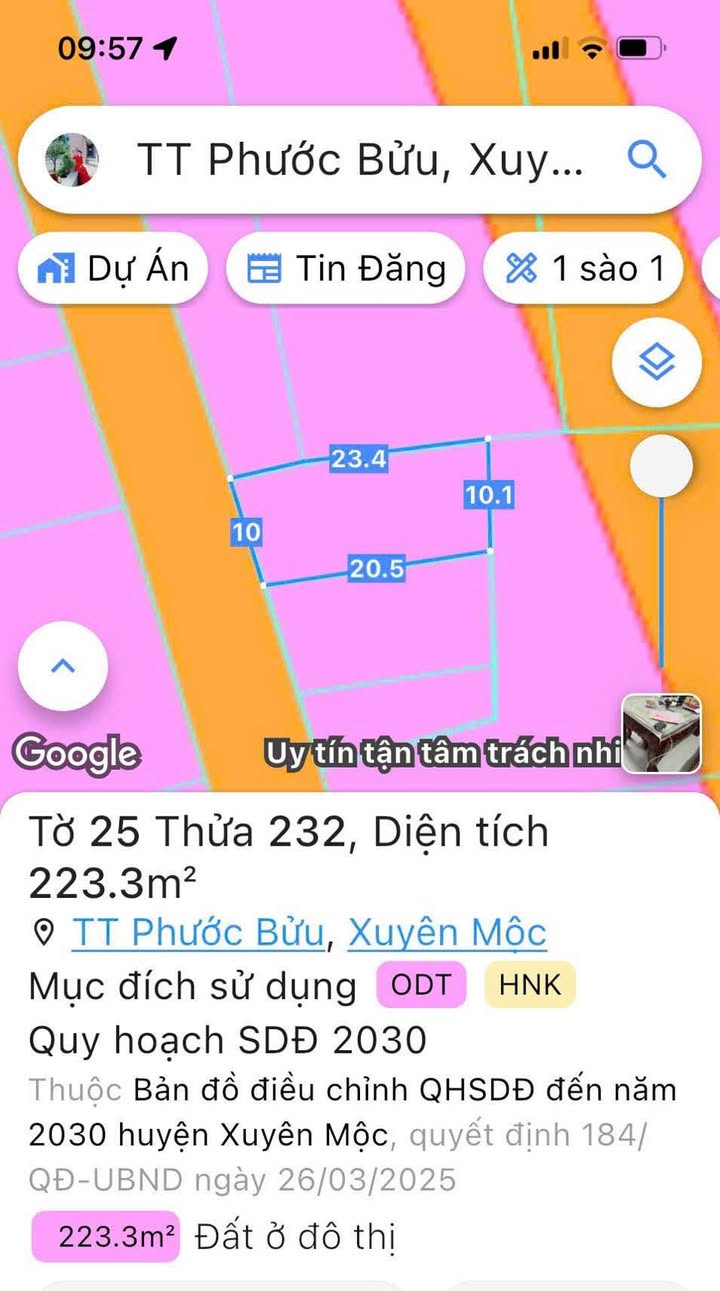 Đất thổ cư đẹp tại thị trấn Phước Bửu, Xuyên Mộc, 230m² giá 2 tỷ - Đầu tư sinh lời ngay!