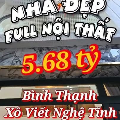 Nhà phố Xô Viết Nghệ Tĩnh Bình Thạnh 27m² giá 5.68 tỷ - Full nội thất, sẵn sàng vào ở!