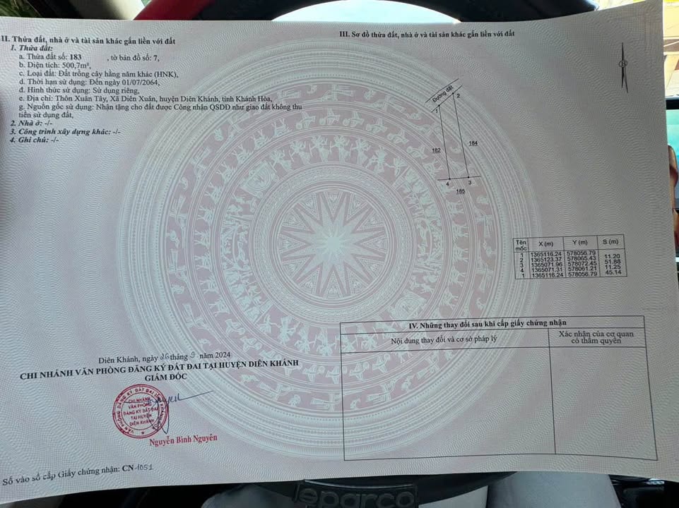 Đất nền Diên Xuân 500m² giá thỏa thuận - Cơ hội đầu tư hấp dẫn!