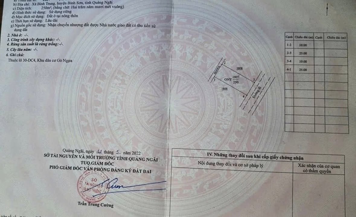 Đất KDC Gò Ngựa, Bình Trung 250m² giá 1 tỷ - Đường ô tô thông thoáng!