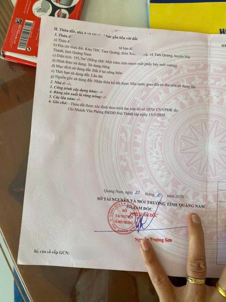 Đất nền khu dân cư Tam Quang Núi Thành 195m² giá 1.4 tỷ - Cơ hội đầu tư hấp dẫn!