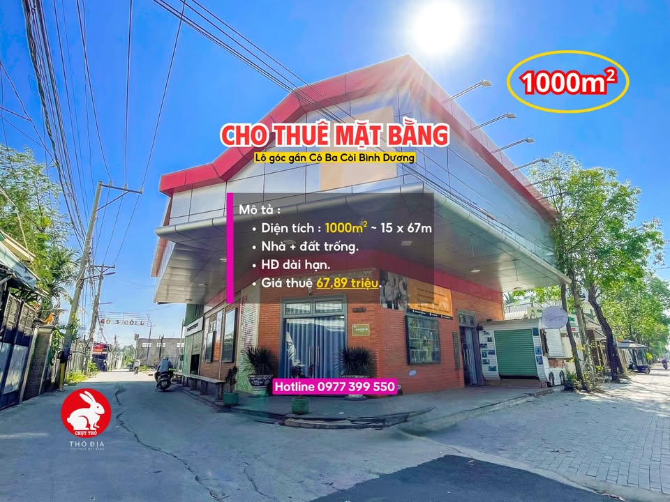 Cho thuê mặt bằng căn góc 1000m² tại Thủ Dầu Một - Giá đẹp 67.89 triệu/tháng!