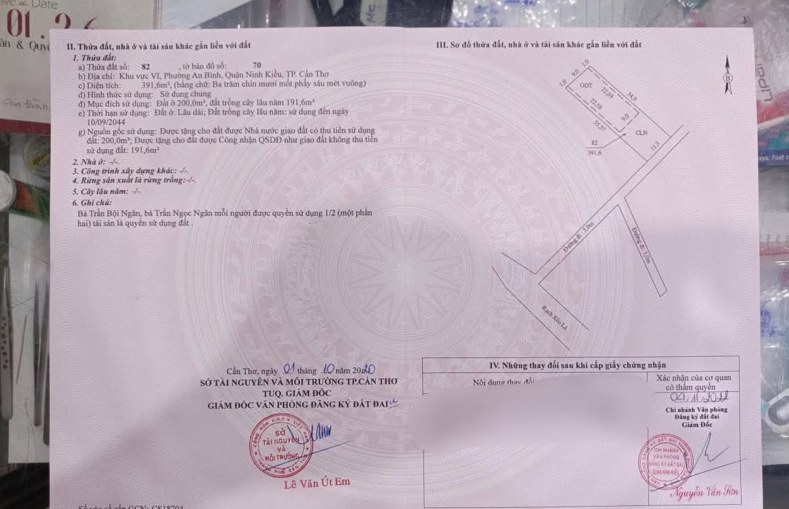 Đất nền khu phố 6, phường An Bình, Cần Thơ 391.6m² giá 5 tỷ - Đầu tư sinh lời ngay!