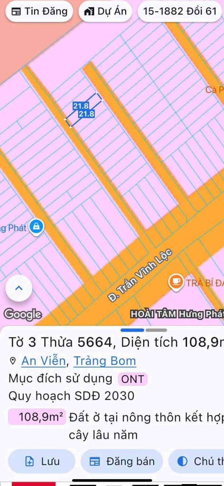 Đất thổ cư xã An Viễn 5m² giá 1 tỷ - Sổ đỏ chính chủ, vị trí đắc địa!