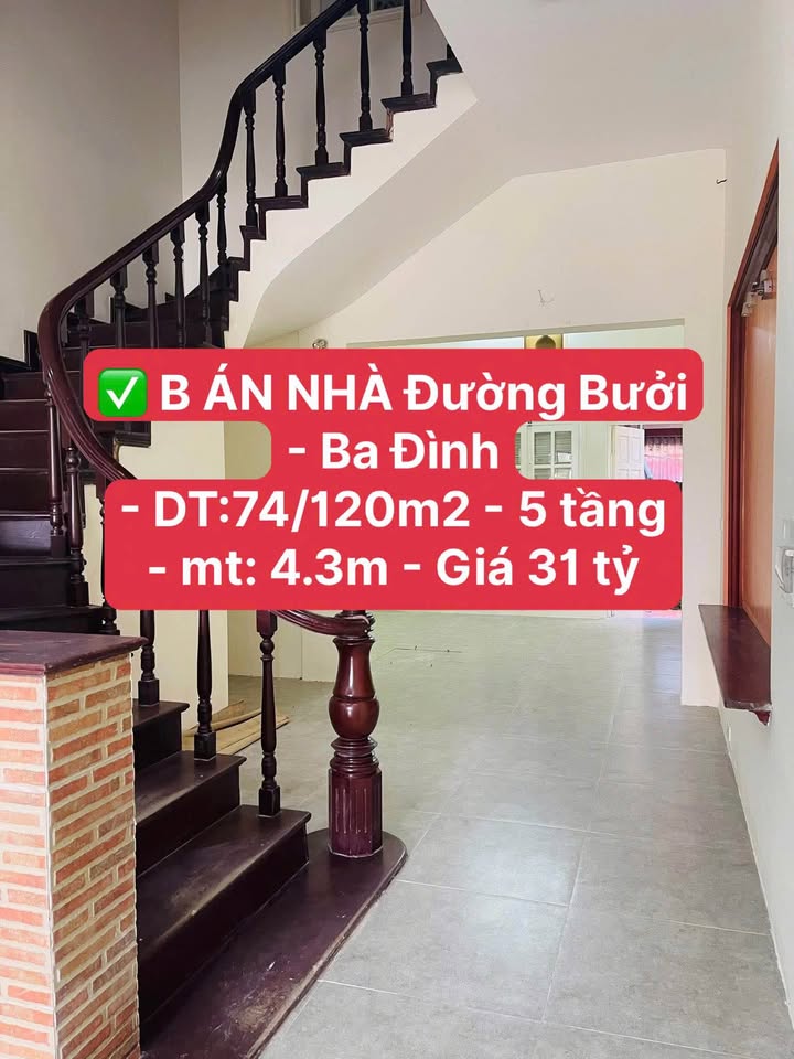 Nhà riêng đường Bưởi, Ba Đình, 74m² giá 31 tỷ - Thiết kế hiện đại, tiện nghi đầy đủ!