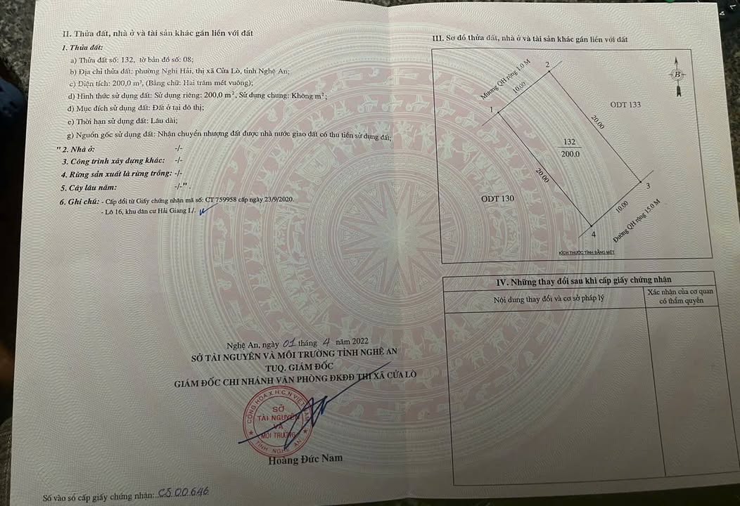 Đất nền Nghi Hải Cửa Lò 200m² giá 4.8 tỷ - Cơ hội đầu tư tuyệt vời!