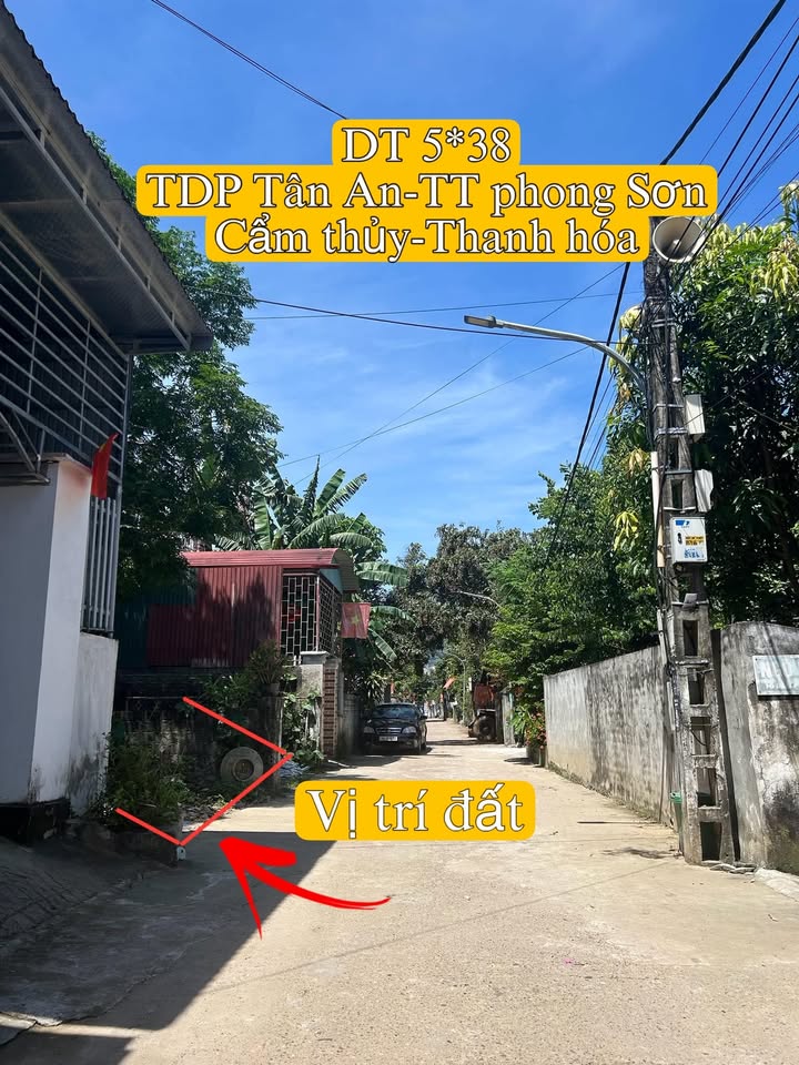 Đất thổ cư 200m² tại TDP Tân An, Cẩm Thủy chỉ 800 triệu - Sổ hồng riêng, pháp lý rõ ràng!