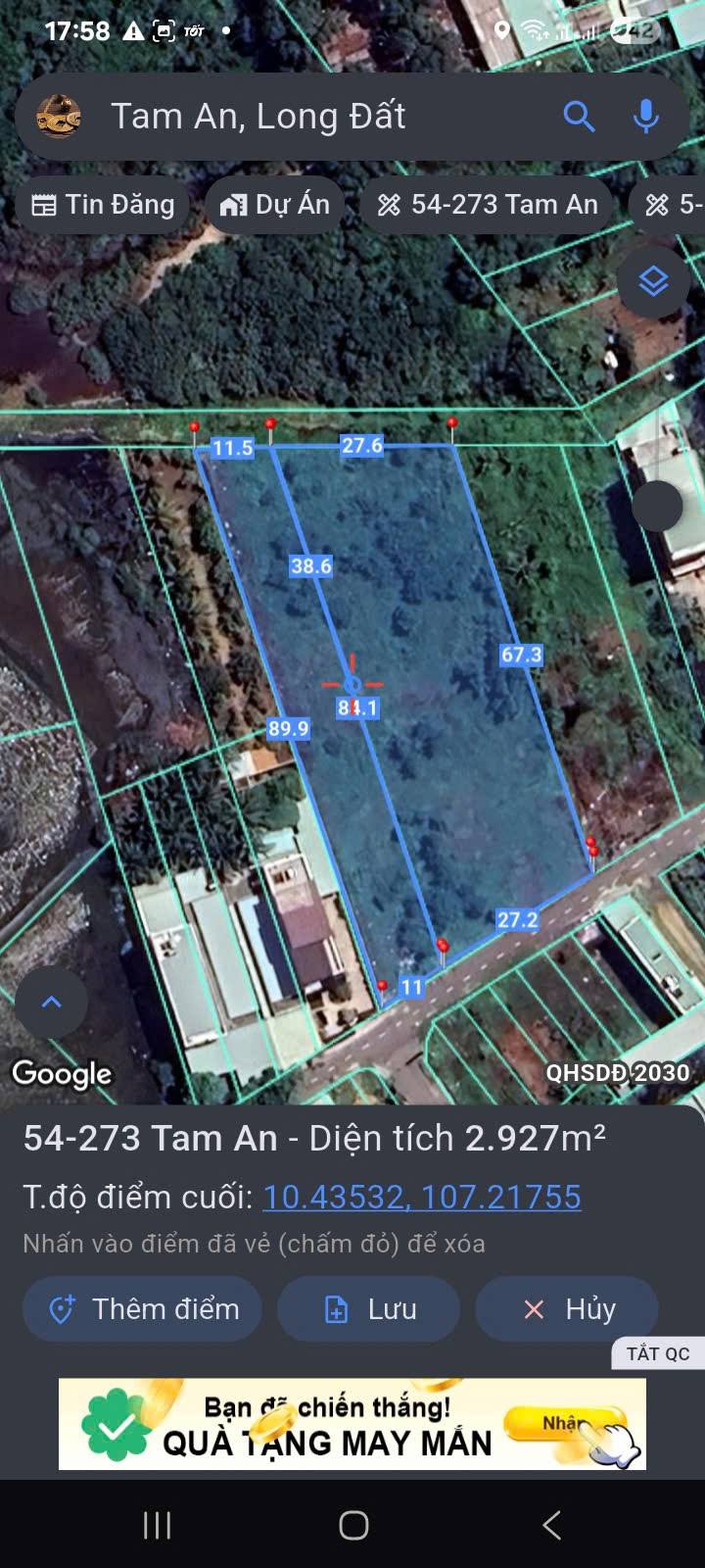 Đất nền An Ngãi Long Điền 3000m² giá 1.7 tỷ - Pháp lý sổ đỏ chính chủ!