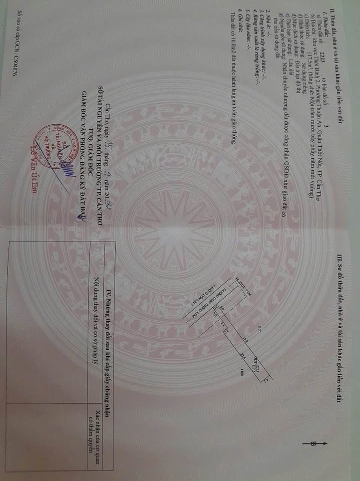 Đất nền Thới Bình 2, Thốt Nốt, Cần Thơ 117m² giá 550 triệu - Đầu tư sinh lời ngay!