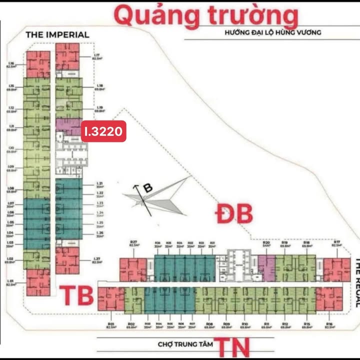 Căn hộ Vic Grand Square Việt Trì 52m² giá 2 tỷ - View quảng trường tuyệt đẹp!