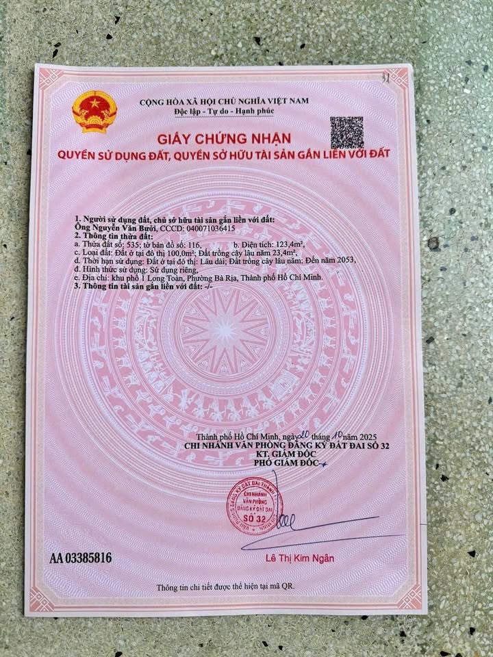 Đất mặt tiền đường Trân Quang Diệu, phường Long Toàn 11630m² giá 2.9 tỷ - Đầu tư sinh lời lý tưởng!