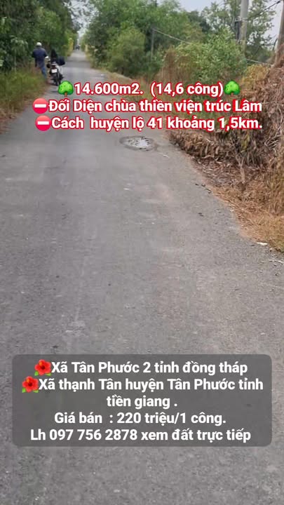 Đất nông nghiệp xã Thạnh Tân, huyện Tân Phước, 14.600m² - Cơ hội đầu tư tuyệt vời!