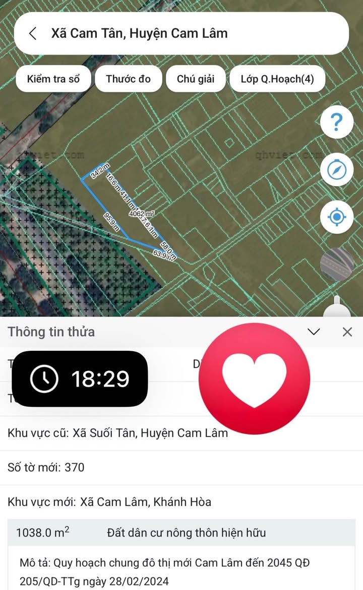 Đất nền Suối Tân Cam Lâm 4037m² giá 18.2 tỷ - Cơ hội đầu tư sinh lời!