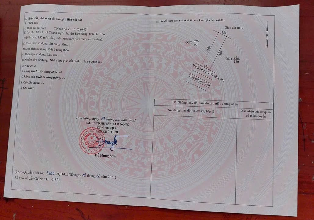 Đất đấu giá Thanh Uyên, Tam Nông 150m² - Mặt tiền 6m, Sổ đỏ chính chủ!