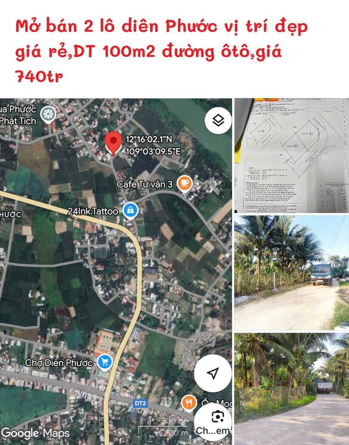 Đất nền Diên Phước, Diên Khánh 100m² giá 740 triệu - Cơ hội đầu tư tuyệt vời!