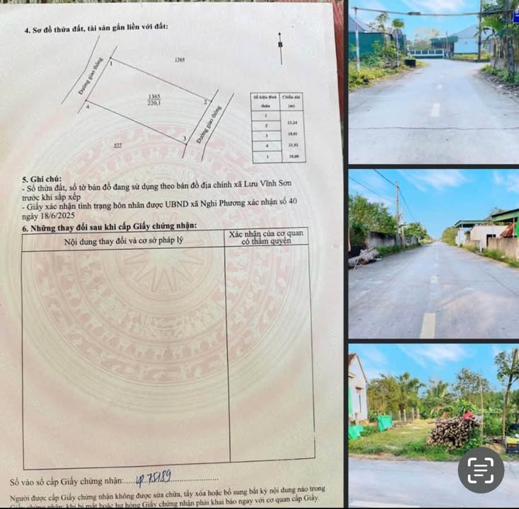 Đất thổ cư chính chủ tại Thôn Khe Giao 2, Hà Tĩnh 220m² - Giá tốt đầu tư