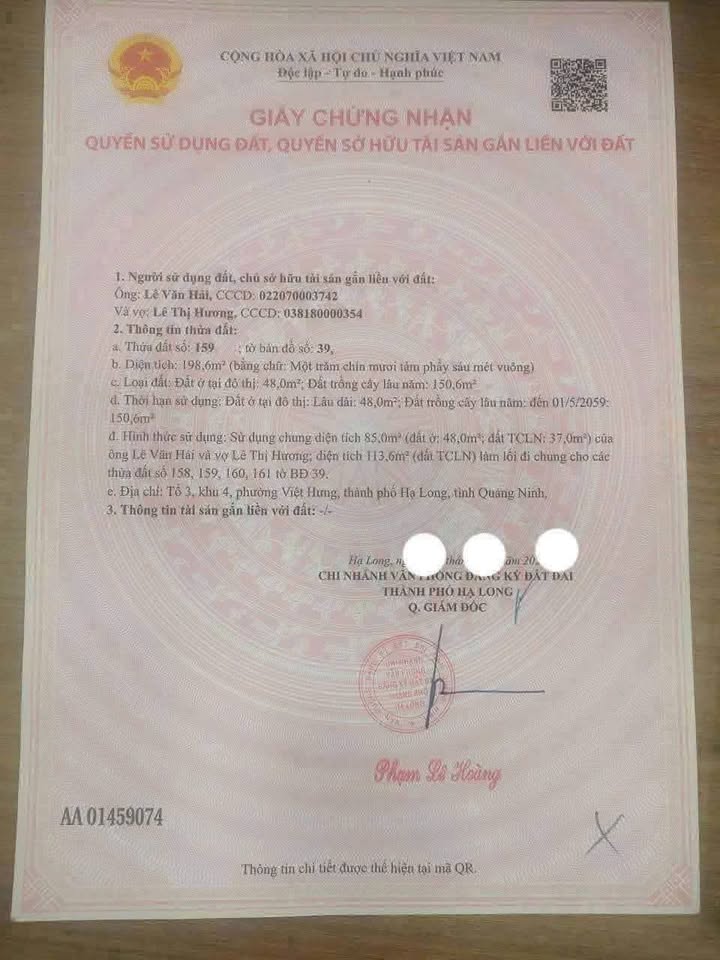 Đất nền Ngõ 6 Công An Việt Hưng Hạ Long 85m² giá 800 triệu - Hướng Đông mát mẻ!