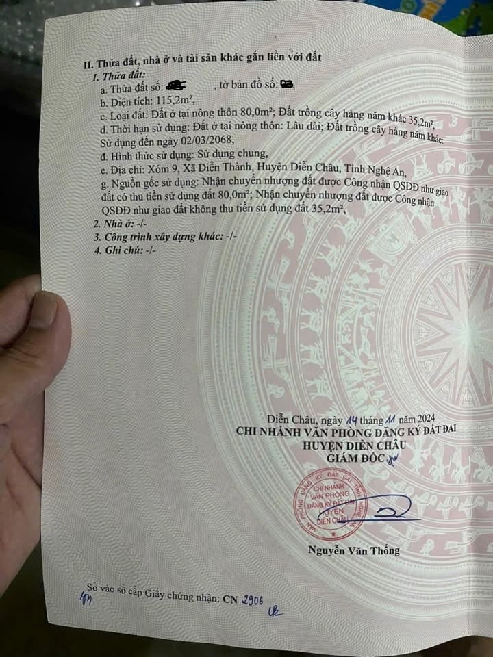 Đất nền Diễn Thành, Diễn Châu 115m² giá 2 tỷ - Đầu tư sinh lời ngay!