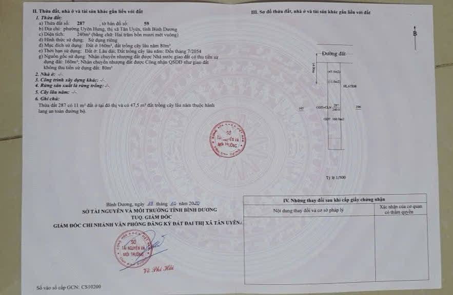 Đất nền Tân Uyên 240m² giá 2 tỷ - Cơ hội đầu tư sinh lời!