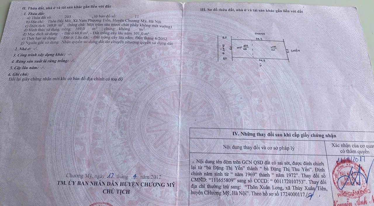 Đất thổ cư 169m² Nam Phương Tiến - Kinh doanh ngay mặt đường 8m