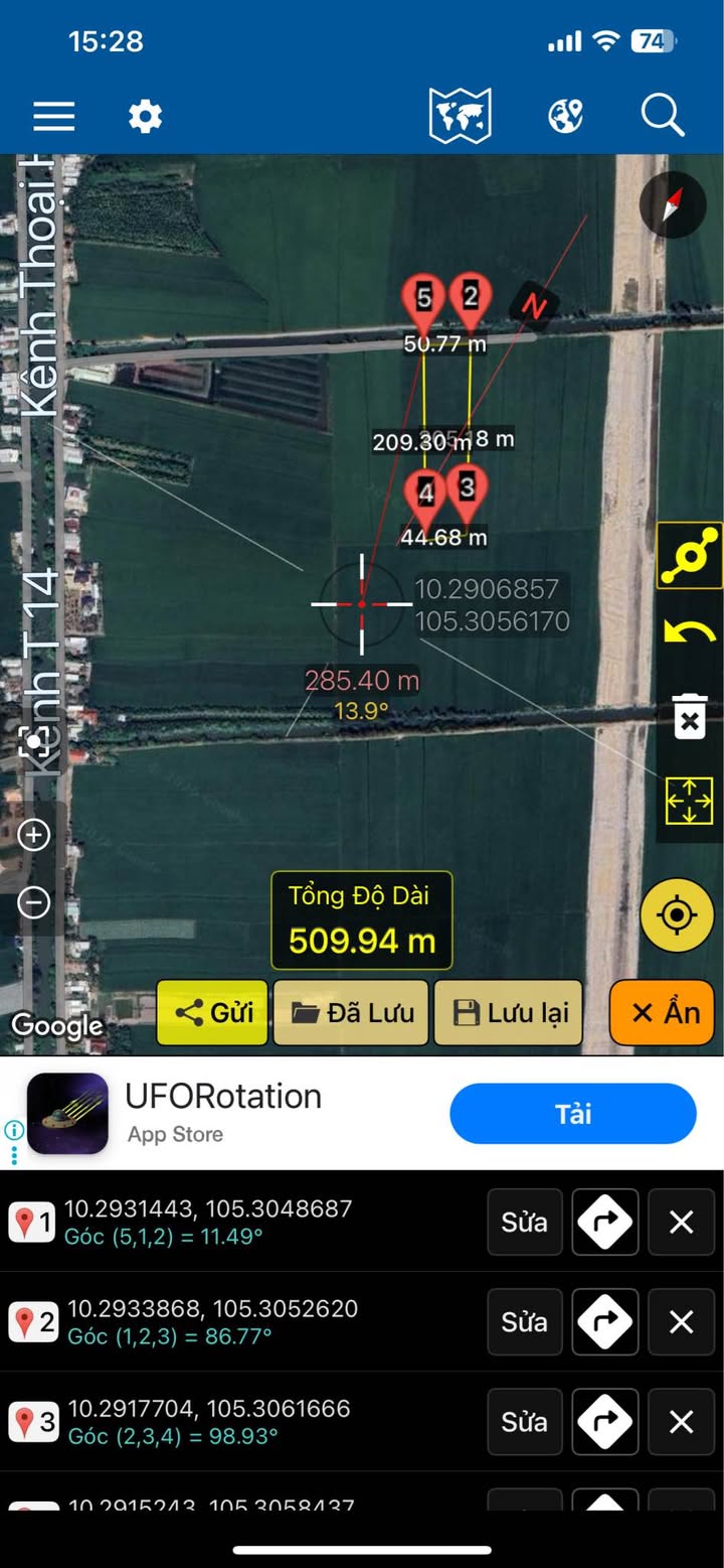Đất ruộng Định Thành, Thoại Sơn 18.417m² giá 180 triệu - Đầu tư sinh lời ngay!