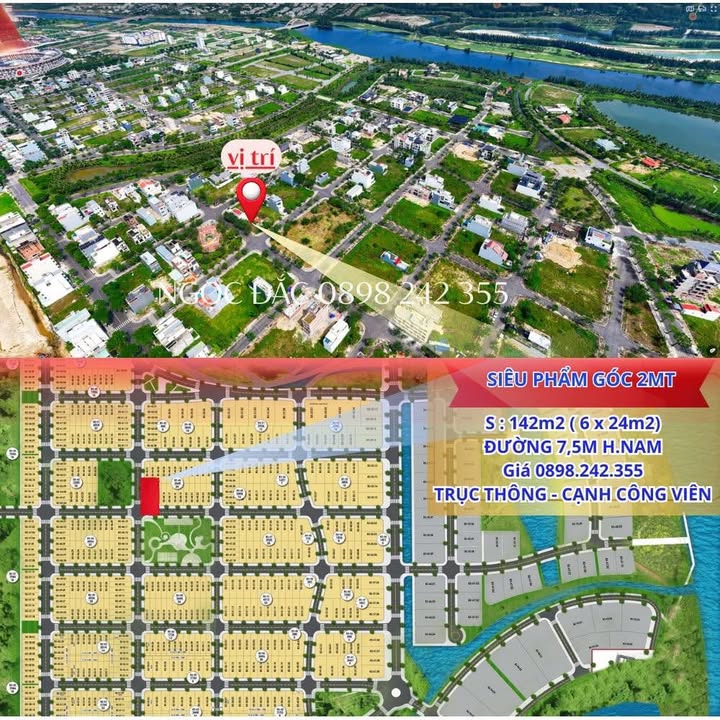 Đất nền 2 mặt tiền FPT Đà Nẵng 142m² giá 6.9 tỷ - Cơ hội đầu tư tuyệt vời!