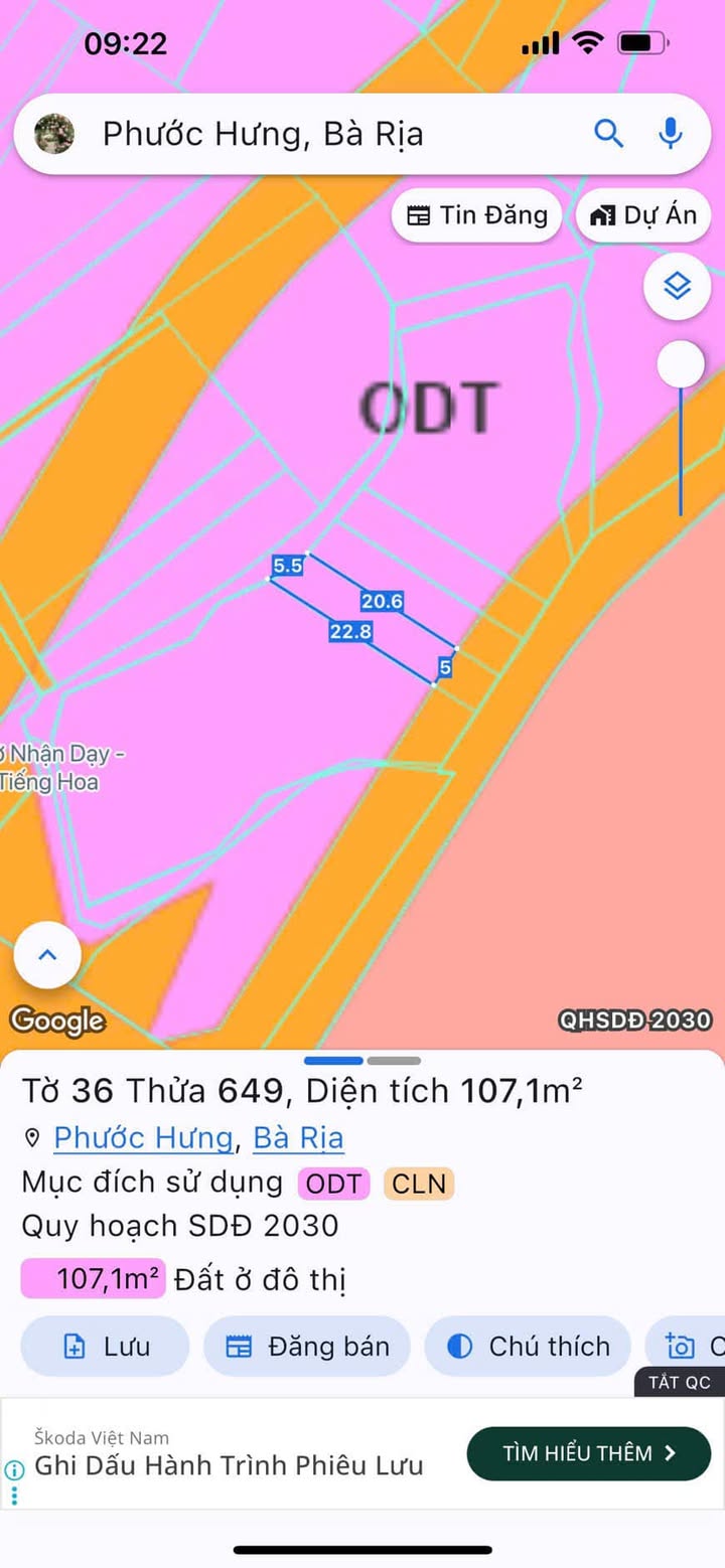 Đất thổ cư Bà Rịa - Phước Hưng 114m² giá 2.89 tỷ - Vị trí sát trường mầm non!