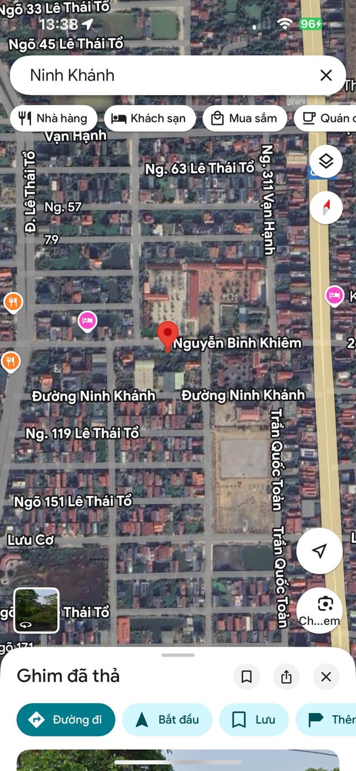 Đất nền mặt đường Nguyễn Bỉnh Khiêm, Phường Hoa Lư 450m² - Vị trí lý tưởng cho kinh doanh!