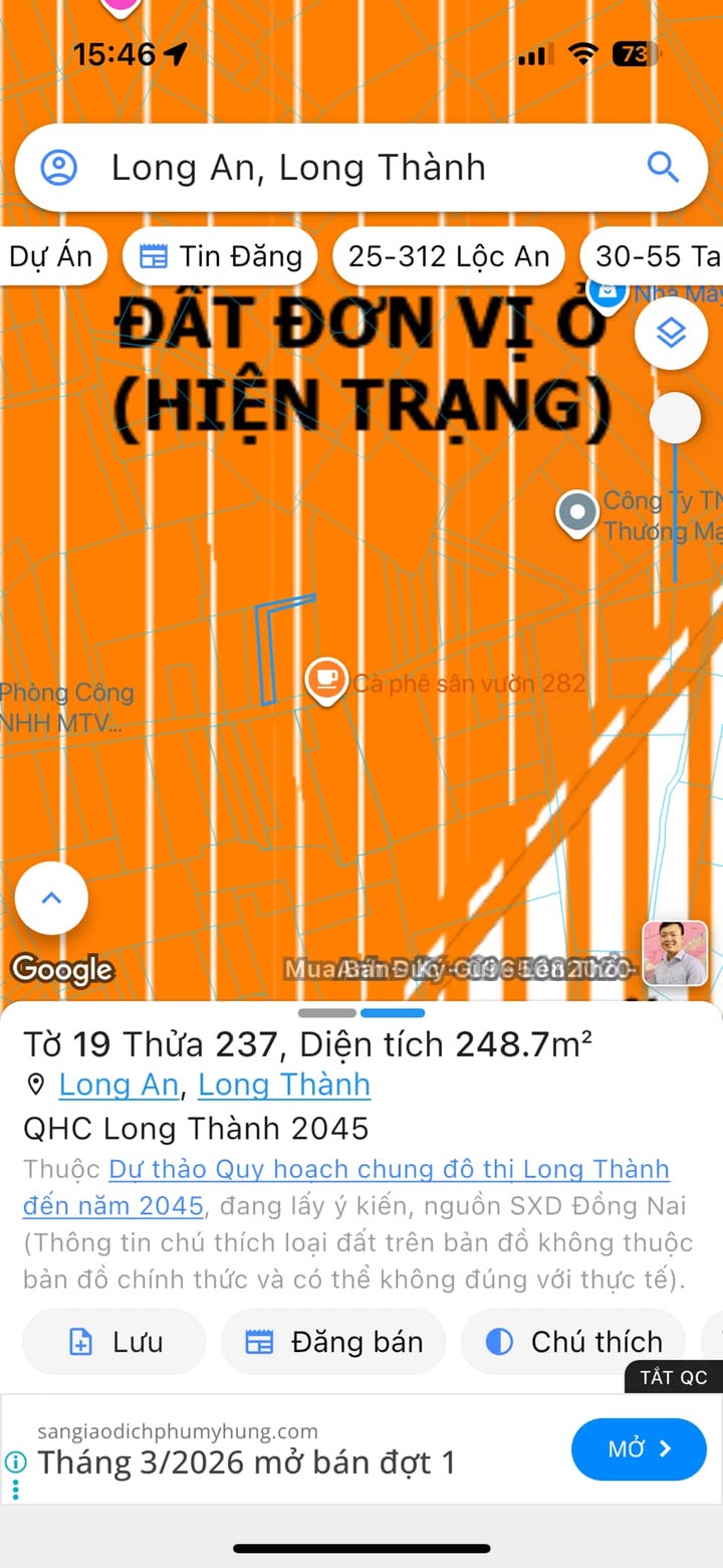 Lô đất Long Thành, Đồng Nai 248m² giá 2.7 tỷ - Đường ô tô thông thoáng!