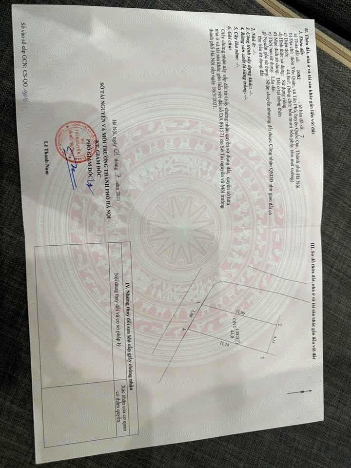 Đất nền Tân Phú Quốc Oai 45m² - Đường thông ô tô, giá thỏa thuận