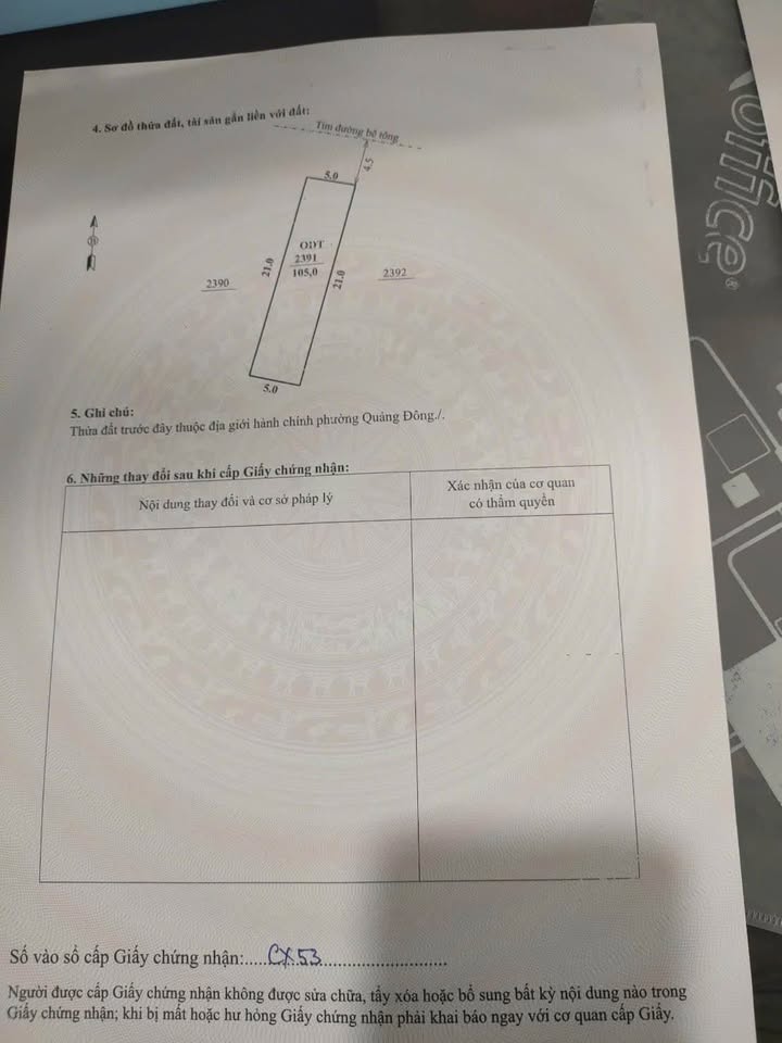 Đất nền phường Quảng Đông, Thanh Hóa 105m² giá 1.2 tỷ - Đường nhựa 9m, đầu tư sinh lời!