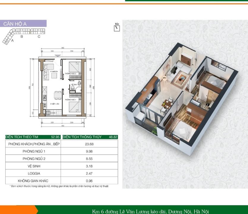 Căn hộ 2 phòng ngủ Dương Nội 48m² giá 3.8 tỷ - Thiết kế tối ưu, sẵn sàng vào ở!