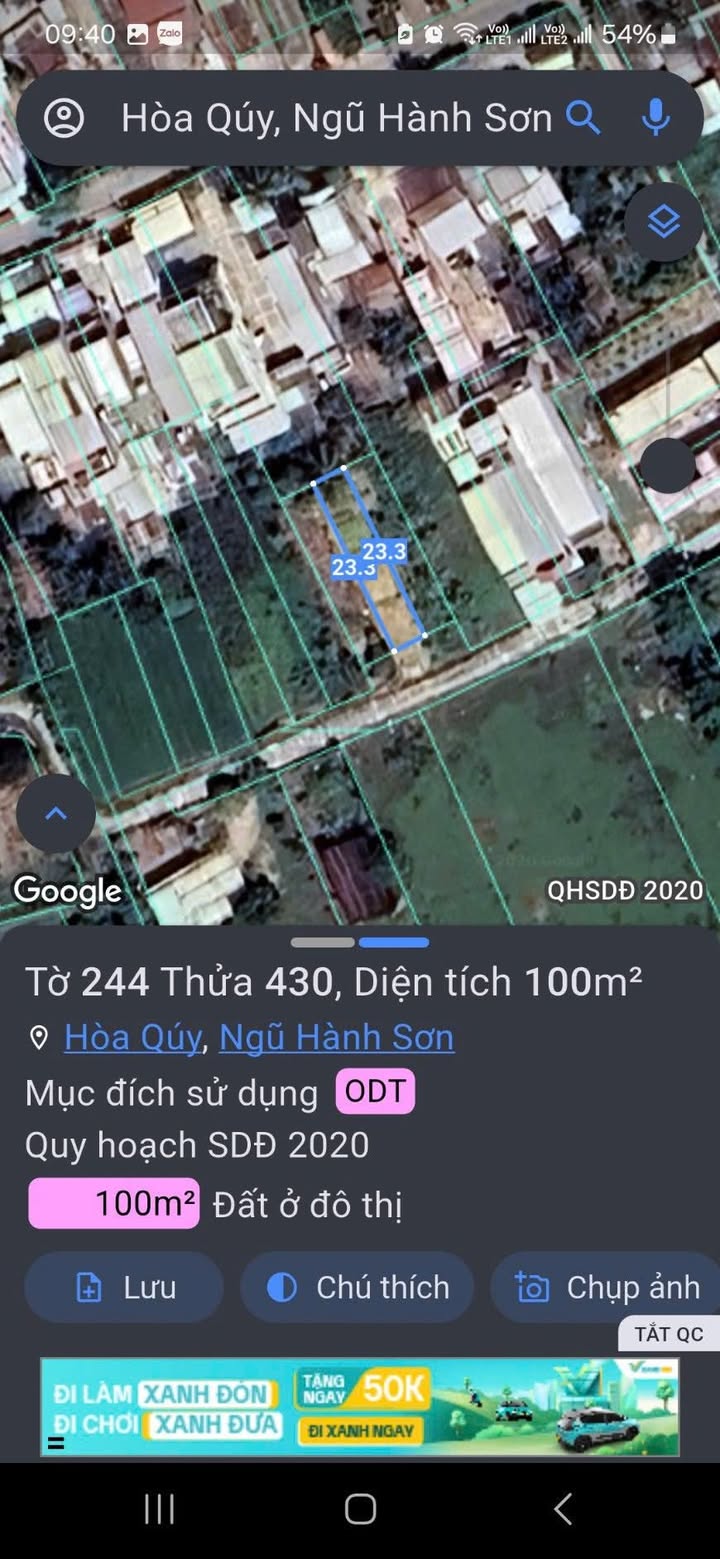 Đất ở Hòa Quý, Ngũ Hành Sơn 100m² chỉ 2.3 tỷ - Vị trí thuận lợi, ô tô vào tận nơi!