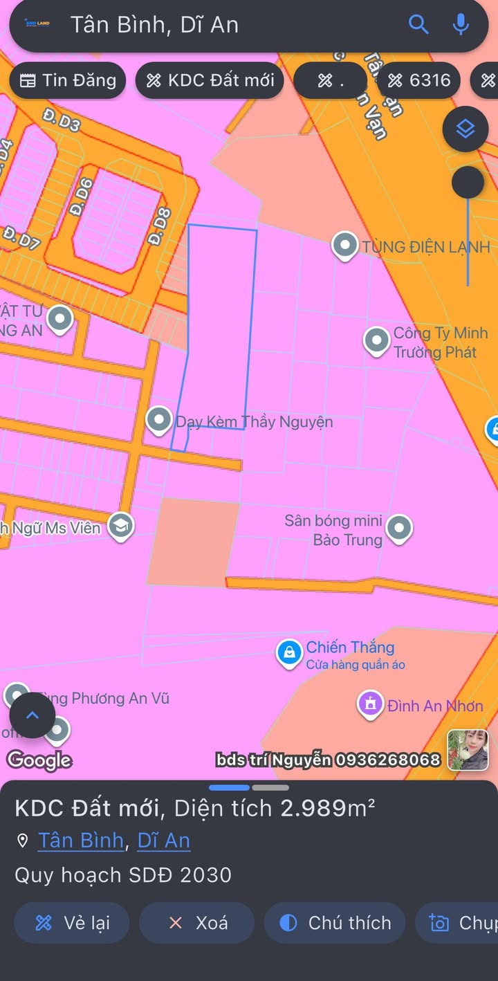 Đất nền Dĩ An 3000m² giá chỉ 30 tỷ - Đầu tư sinh lời ngay!