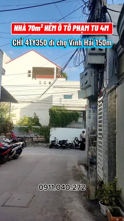 Nhà trệt Vĩnh Hải Nha Trang 70m² giá 4.35 tỷ - Gần biển, hẻm ô tô tiện lợi!