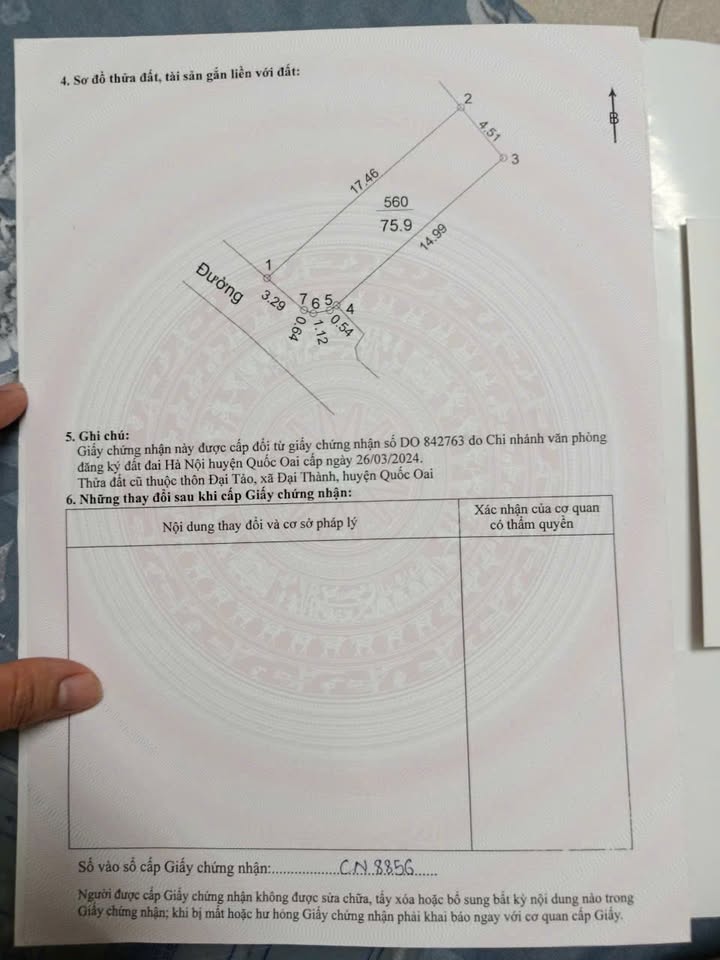 Đất nền Quốc Oai 75m² giá chỉ 6x triệu - Cơ hội đầu tư hấp dẫn!