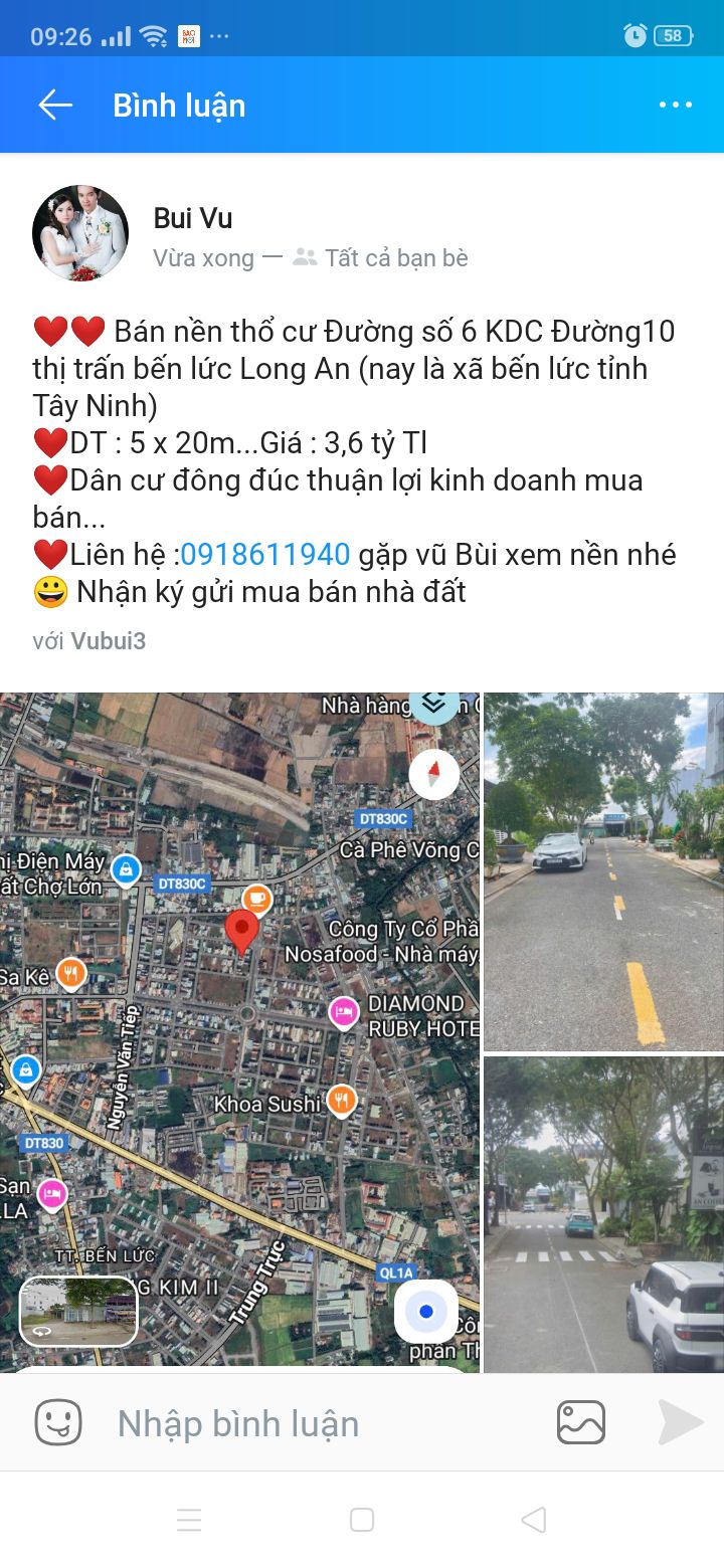 Đất nền thổ cư Đường số 6 KDC Đường 10 Bến Lức 100m² giá 3.6 tỷ - Tiềm năng kinh doanh lớn!