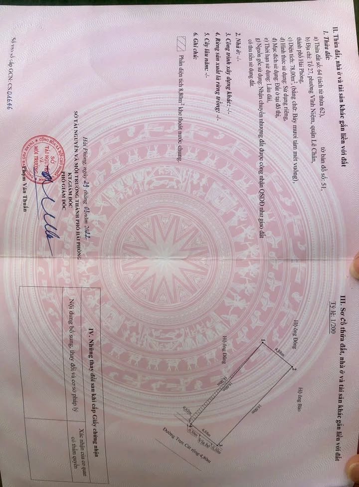 Đất nền Vĩnh Niệm, Lê Chân, Hải Phòng 78m² giá 4.4 tỷ - Lô đất vuông vắn, vị trí đắc địa!