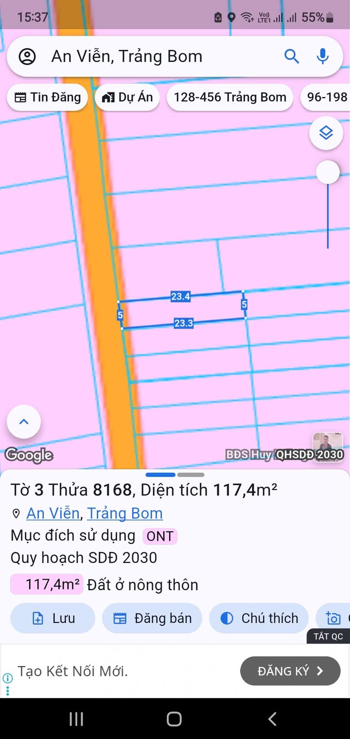Đất An Viễn Trảng Bom 115m² giá 1.29 tỷ - Sổ đỏ thổ cư 100%!