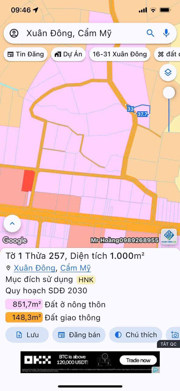 Đất nền xã Xuân Đông 3600m² giá 670 triệu - Sổ hồng chính chủ