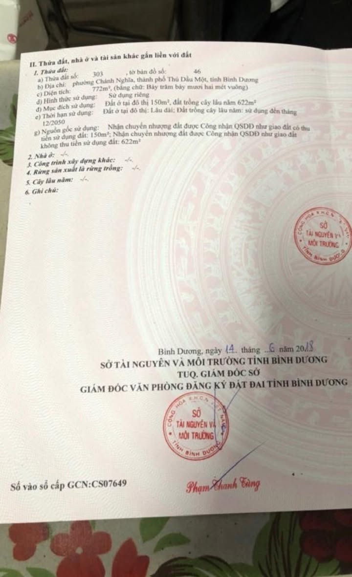 Đất mặt tiền đường nhựa Chánh Nghĩa, Thủ Dầu Một 772m² - Giá chỉ 15.44 tỷ, thương lượng tốt!